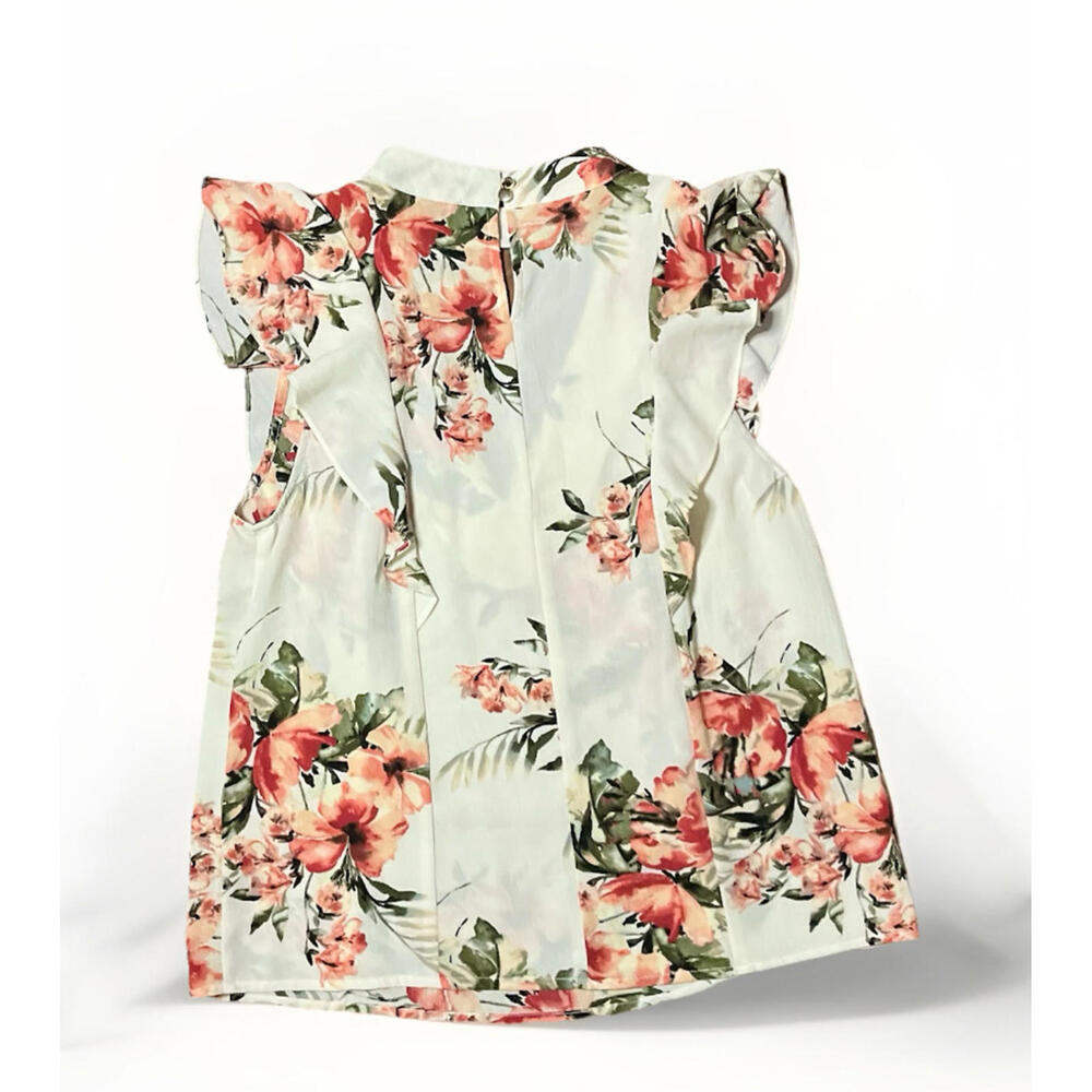 Milk & Honey Floral Ruffle Sleeve Blouse Size M